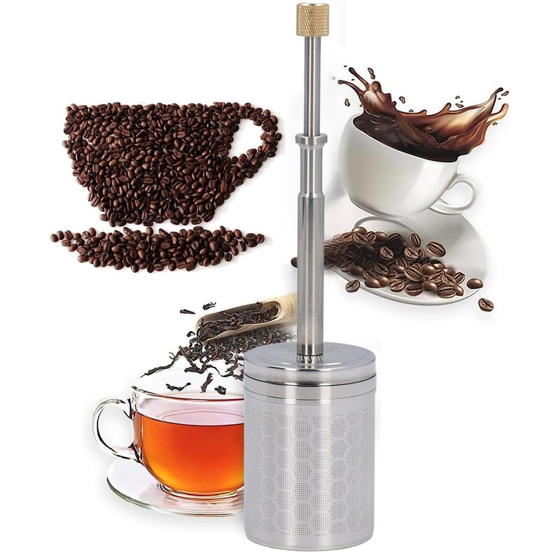 Cafetera y Tetera, Filtro Prensa de café y té Reutilizable