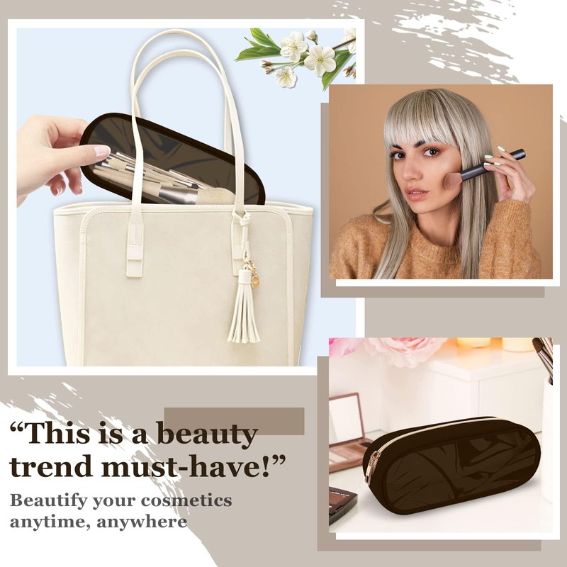 izuzta - Bolso pequeño de nailon con cierre para maquillaje,