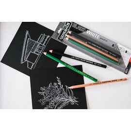 General Pencil Black & White Pencil Set (3 per Pack), Multicolor