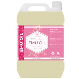 Leven Rose- Aceite de emú, 32 oz a granel, fortalecedor del cabello 100% puro y natural, hidratante antienvejecimiento para la piel