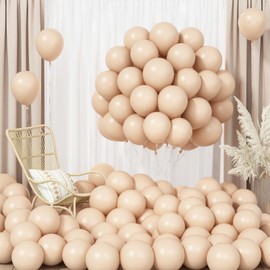Nude Balloons, 100 Packs 5 Inch Apricot Latex Balloons, Retro Beige Party Balloons, Apricot Neutral Helium Balloons for Boho Birthday Baby Shower Wedding Bridal Party Decoration