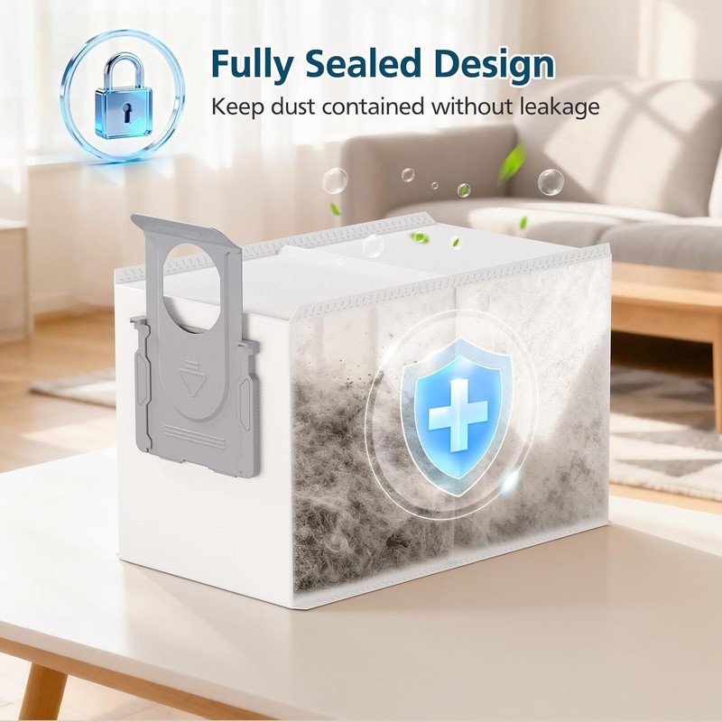 20 Pack QRevo Dust Bags with Cleaning Brush, Replacement for