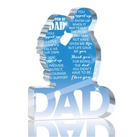 Fathers Day Unique Gifts Dad Gifts from Daughter Son Funny Birthday Gift Ideas for Father Daddy Bonus Dad Happy Fathers Day Acrylic Decor for Home 4 x 4 inches