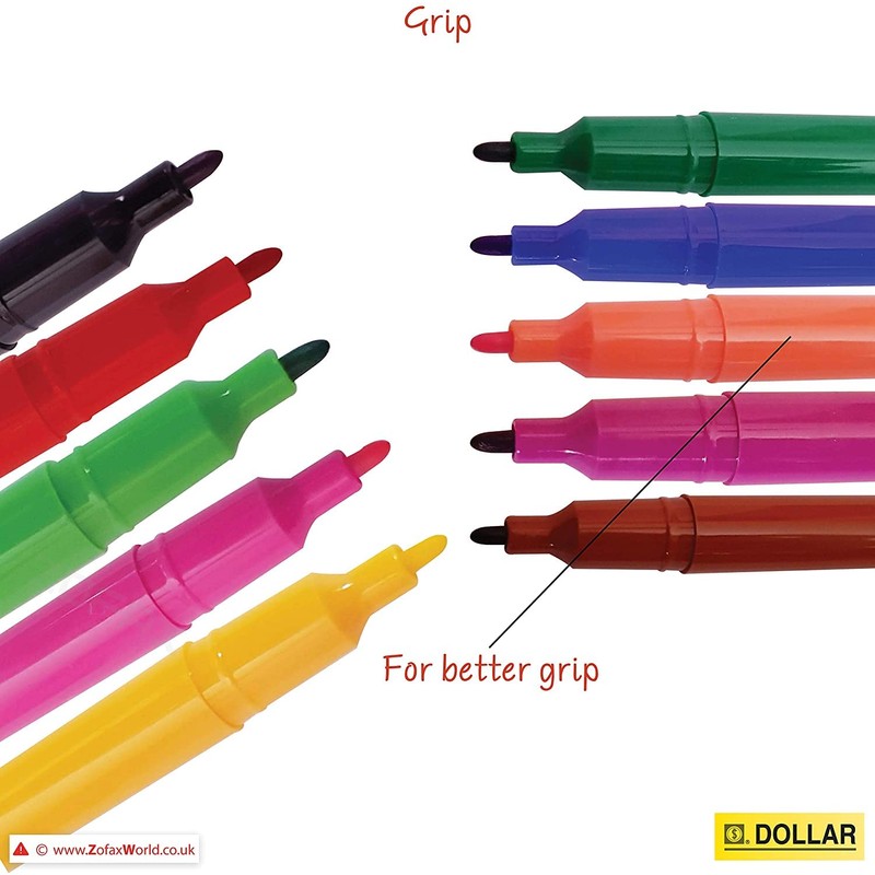 DOLLAR Econo Felt Tip Colouring Pens – Colour Write Draw