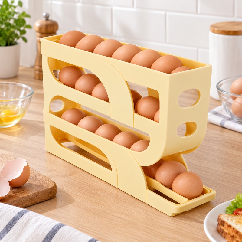 Automatic Egg Roller Storage Box for Refrigerator Organization – Space-Saving