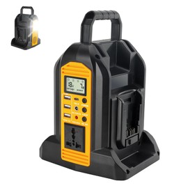 350W Power Inverter for Dewalt 18V 20V MAX 60V Li-ion Batteries,2-Port Supply Inverter Generators Converter DC 20V to AC110V ~120V with LED Light,3 USB-A,1 Type-C,1DC Port, for Outdoor Travel Camping