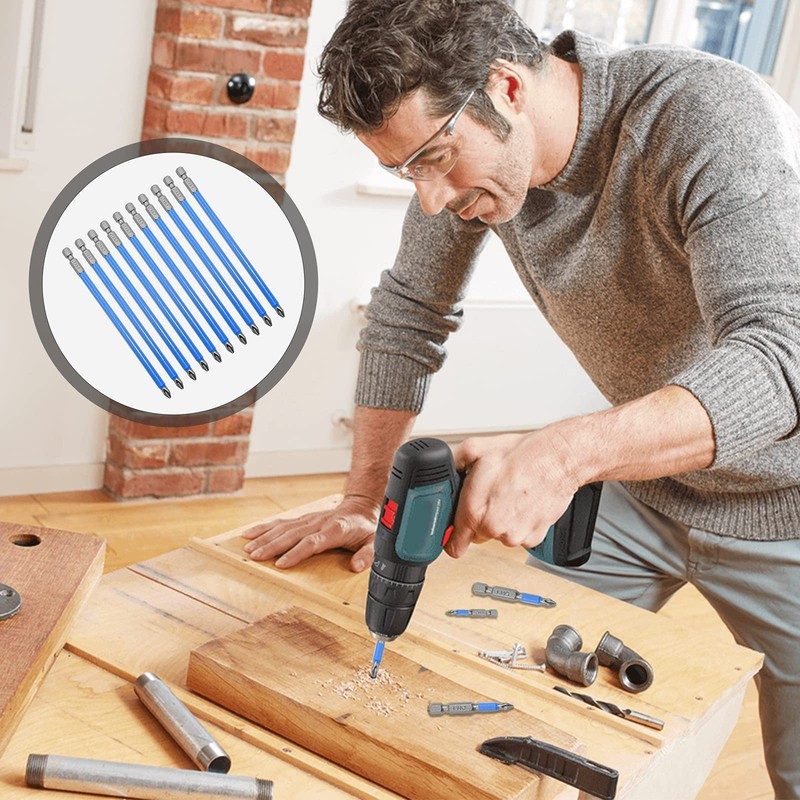 Uenhoy 10 Pcs Magnetic Phillips Screwdriver Bits Set 6 Inch