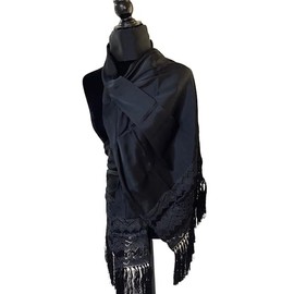 Rebozo Artesanal de finos, brillantes y suaves hilos de Artisela, tamaño grande 220 largo x. 70 cm de ancho, para eventos especiales