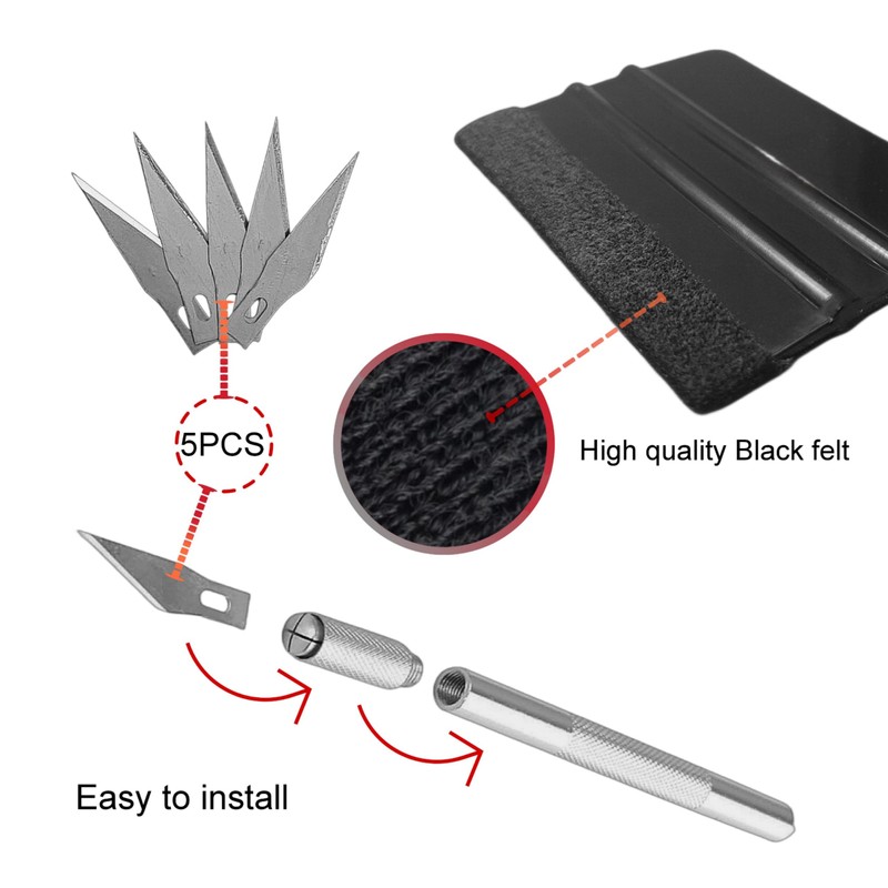 HYLKOM Vinyl Film Installation Kit, Vinyl Spatula, 2 Spatulas, Precision