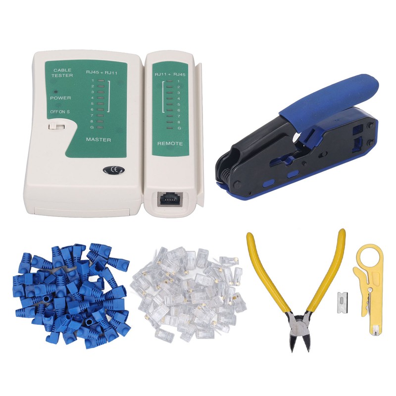 RJ45 Crimping Tool Kit Stripping Pliers 8P8C Crystal Head Network