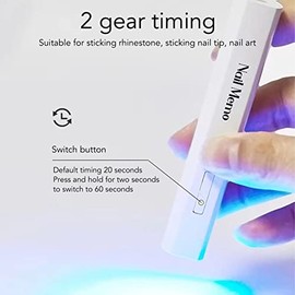 Focket Mini Lápiz de Lámpara de Uñas LED UV, Luz de Uñas de Gel Portátil de 3 W para Salón de Bricolaje en Casa, Lámpara de Uñas UV con Carga USB, Sec