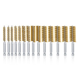Pack of 14 Cylinder Wire Brush Diameter Tube Brush, Wire Brush Drill Various Sizes Cylinder Wire Brush Stainless Steel Wire Brush Wire Brush Round for Hammer Drills