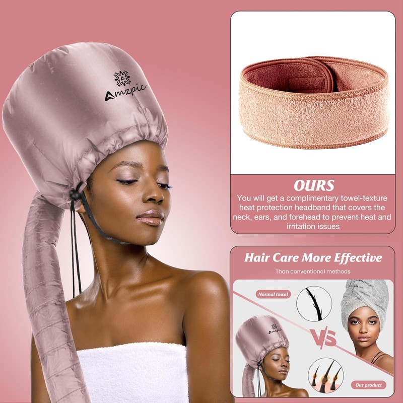 Bonnet Hood Hair Dryer Attachment - Soft, Adjustable Extra Large