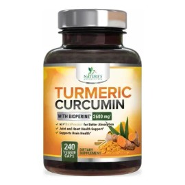 Turmeric Curcumin Con Bioperina (240 Cápsulas) Hecho En Usa Sabor Sin Sabor