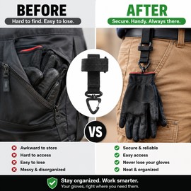Nylon Glove Holder Clips for Outdoor Gear – Anti-Lost Belt Hook Strap for Camping, Hiking & Work Use