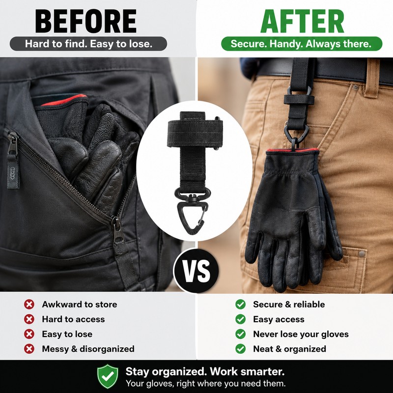 Nylon Glove Holder Clips for Outdoor Gear – Anti-Lost Belt