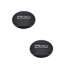 SHLPDFM 2 x Hub Cap, Wheel Centre Cap, Wheel Hub Cap, Wheel Cap for Fiat 500 51884863 (Black)