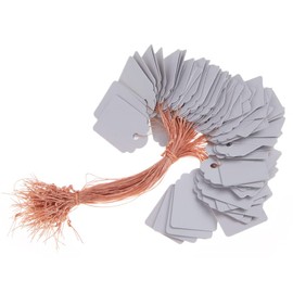 Audiophile Gardening Labels, String Hang Tags, C, Gray for Flower Beds, Potted Plants, Luggage Tags, Etc. 100 Piece Set