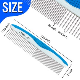 ZENELANEP ZENELANEP Dog Grooming Comb for Matting C Metal Dematting Comb with Stainless Steel Teeth & Non-Slip Handle (Style 1)