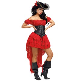 Dreamgirl Women's Pirate Wench, red/Black, M