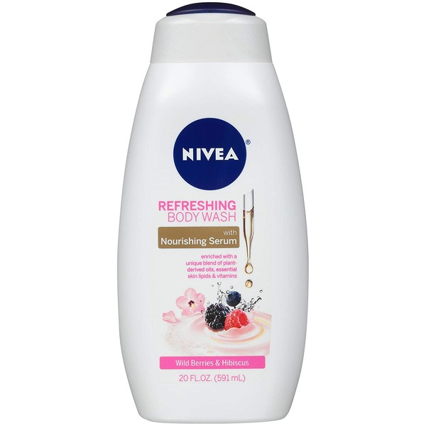 NIVEA Refreshing Wild Berries and Hibiscus - with Nourishing Serum - 20 fl. oz. Bottle