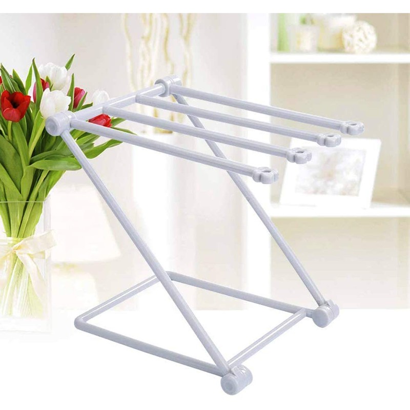 Worktop Towel Rack, Freestanding Towel Stand with Four Rails Vertical