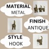 Dog Tail in Antique Brass Metal Drawer Knob or Hook
