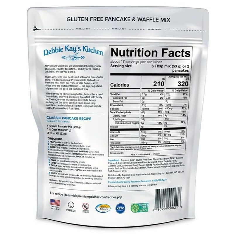 Premium Gold Gluten Free Pancake and Waffle Mix | 2lb