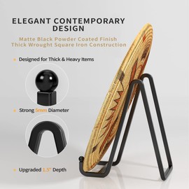 IPAME Paquete de 4 soportes de placa para exhibición, soporte de placa de alambre cuadrado de metal de 6 pulgadas + soporte de marco de fotos, caballete para libro, placa decorativa, placa, foto, plato (negro)