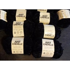 Premier Yarns 6  Skeins Premier Just Chenille Chunky Yarn ,BLACK color