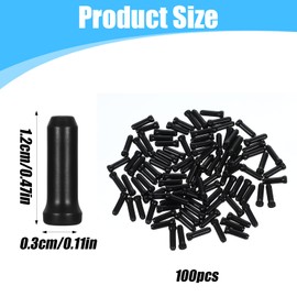 ElevateTech 100pcs Bike Cable End Caps, Black Bicycle Cable Ends Crimps Alloy CableEnd Crimps, Bike Brake CableEnds Tips Bikes Brake CableEnd Tips for Road Mountain Bicycle