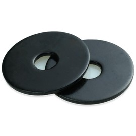 5/16 x 1-1/4 Inch 18-8(304) Stainless Steel Fender Washers, Black Zinc Plated Flat Washers for Screws and Bolts, 50 Pieces Large Repair Washers for Home and Industrial Use