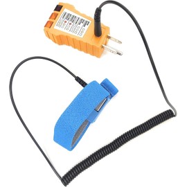 StaticTek ESD Ground Point & Outlet Circuit Tester, ESD Grounding Wristband for Controlling Static Electricity (1 Set) (STI-61-038)