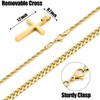 Fiusem Cross Necklace for Men, Gold Plated Mens Cross Necklaces
