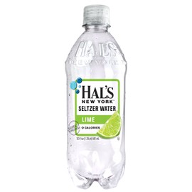 Hal's NY Seltzer Water 20 Oz Bottles (Pack of 24) (Lime)