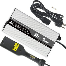 36V 5A Golf Cart Battery Charger for 36 Volt Lead-Acid Batteries with 4-Stage Charging Technology, Fast & Safe Charging (EZGO-TXT)