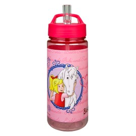 Scooli Scooli Trinkflasche Bibi und Tina - Trinkflasche für Kinder mit Motiv - Wasserflasche aus Kunststoff BPA frei - ca. 500ml Fassungsvermögen - integrierter Strohhalm - ideal für Kindergarten und Schule