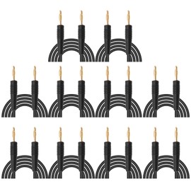 10Set Banana Plug Test Lead Welded Male to Male Testing Cable for Home Industry 0.44mm² Black