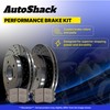 AutoShack Rear Drilled & Slotted Brake Rotors Ceramic Brake Pads