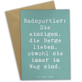 Mr. & Mrs. Panda Grußkarte Spruch Radsport Berge - Geschenk, Gymnastik, Sportart, Hochzeitskarte, Herausforderungen, Indoor-Sport, Ansichtskarten,