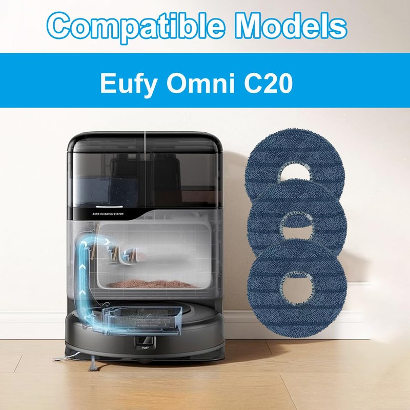 6 Pack Reusable Mop Pads Compatible with Eufy Omni C20