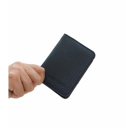 Marc Tchou High-Quality Leather Credit Card Holder and Business Card Holder with 6 Practical Compartments Elegant Card Holder Made of Robust Leather, blue, Casual