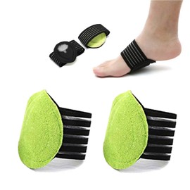 扁平足 サポーター 足底筋膜炎 サポーター 足用アーチ サポーター 土踏まず インソール 足底腱膜炎 サポーター インソール 衝撃吸収 男女兼用 緑/黒 4個