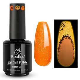 Beetles Esmalte en Gel Naranja Glow in the Dark 15ml Soak Off UV LED Gel Polish para Nail Art Manicura Salon y DIY en Casa Fiesta Halloween Verano... 
