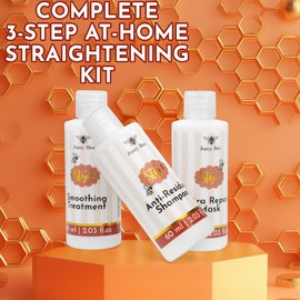 Brazilian Keratin Treatment Kit - Jumy Bee 3 Steps 2.03 fl oz | Formaldehyde-Free At Home Hair Straightening & Smoothing System |Keratina para Alisar el Pelo | Anti-Frizz Repair Mask & Shampoo