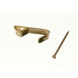 25 Of Single Picture Photo Hanging Hooks N0. 1 Eb Brassed With Pins