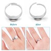 PandaHall 10 Pieces 304 Stainless Steel Adjustable Finger Ring Bases