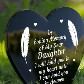 RED OCEAN Memorial Plaque For Daughter In Memory Remembrance Plaque Grave Ornament For Daughter Keepsake Garden Memorial Sign