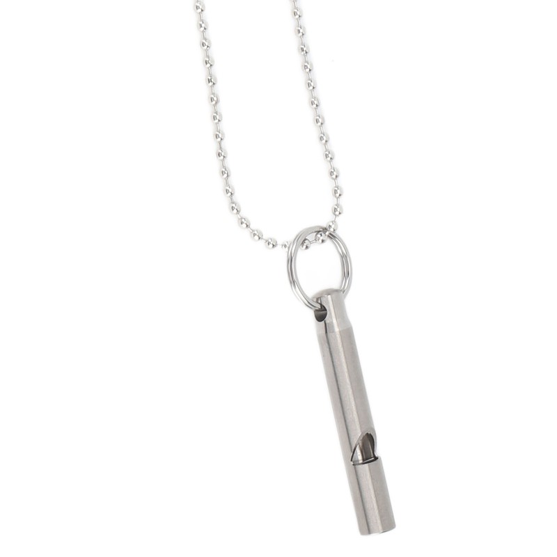 Outdoor Emergency Whistle Titanium Alloy EDC Whistle Pendant Necklace for