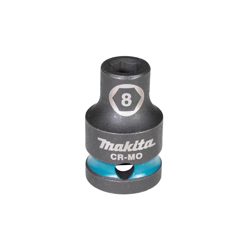 Makita E-16047 Impact Black Impact Socket 1/2" SW8 Short, Chrome-Molybdenum,
